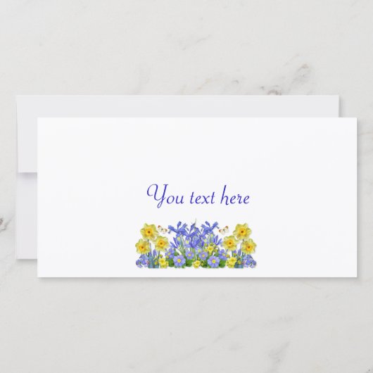 Carte Fleurs de printemps et papillons de texte personna (Dos)