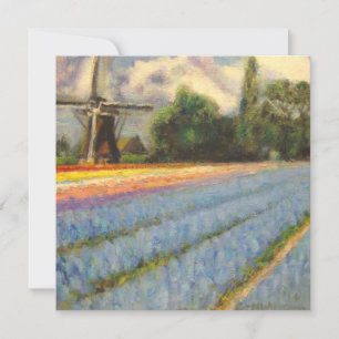 Carte Fleurs de printemps paysage Triptyque Peinture 2 d