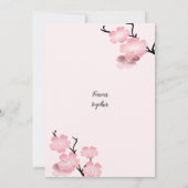 Carte Fleurs de printemps roses avec papillons (Dos)