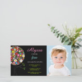 Carte Fleurs de Printemps Whimsical Pop Tree Photo Girl' (Debout devant)