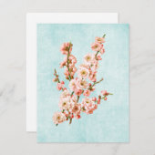 Carte Fleurs de prune sur Denim vieilli (Devant / Derrière)