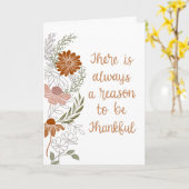 Carte Fleurs de remerciement et Feuilles vierges à l'int (Fleur jaune)