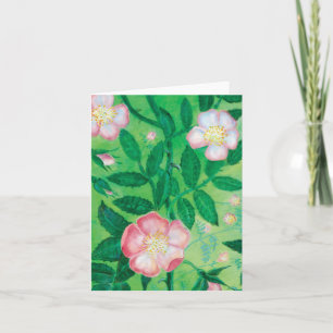 Carte Fleurs de rose sauvage rose Secret Garden