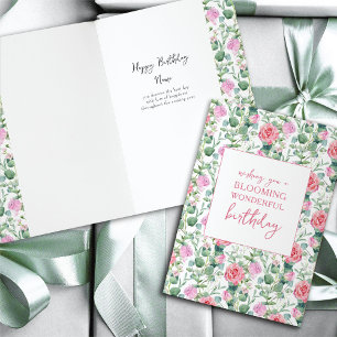 Carte Fleurs de roses en fleurs Merveilleux Anniversaire