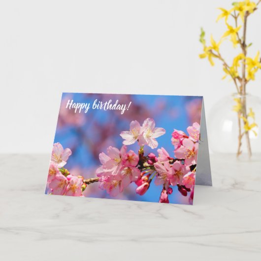 Carte Fleurs De Sakura Rose Délicieuses Au Printemps (Fleur jaune)