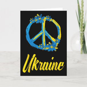 Carte Fleurs de signe de paix d'Ukraine Rétro Ukrainien