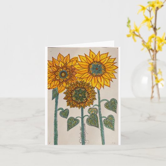Carte Fleurs de soleil (Fleur jaune)