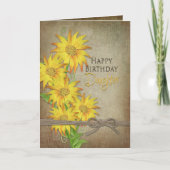 Carte Fleurs de soleil - Anniversaire - Fille (Devant)