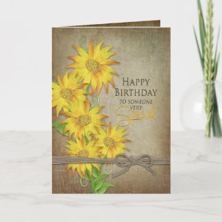 Carte Fleurs de soleil - Anniversaire - Quelqu'un spécia