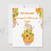 Carte Fleurs de soleil Citrouille d'Halloween vives (Devant)