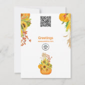 Carte Fleurs de soleil Citrouille d'Halloween vives (Dos)