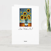 Carte Fleurs de soleil dans Vases Art Anniversaire (Dos)