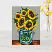 Carte Fleurs de soleil dans Vases Art Meilleur Ami Anniv (Fleur jaune)