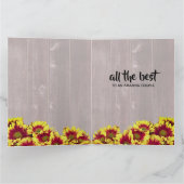 Carte Fleurs de soleil d'automne rustiques sur Mariage d (Intérieur)