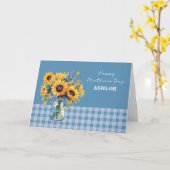 Carte Fleurs de soleil de la fête des mères à Mason Jar  (Fleur jaune)