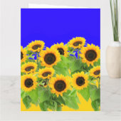 Carte Fleurs de soleil - drapeau ukrainien Paix Liberté  (Dos)