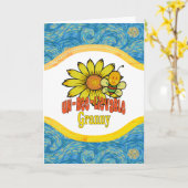 Carte Fleurs de soleil et abeilles Granny incroyables (Fleur jaune)