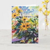 Carte "Fleurs de soleil et ombres" (Fleur jaune)