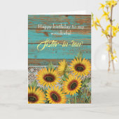 Carte Fleurs de soleil Jaune Rustique En Bois Jaune Soeu (Fleur jaune)