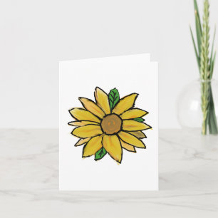 Carte Fleurs de soleil jaune vif