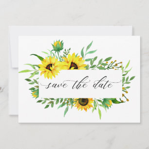 Carte Fleurs de soleil jaunes Mariage rustique Enregistr