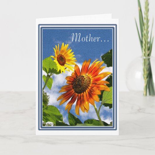 Carte Fleurs de soleil pour mère (Devant)
