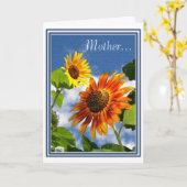 Carte Fleurs de soleil pour mère (Fleur jaune)