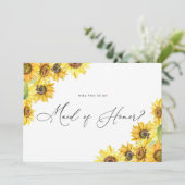 Carte Fleurs de soleil rustiques à l'aquarelle Soyez ma (Debout devant)