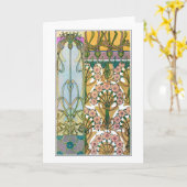 Carte Fleurs de style Art Nouveau, Mucha (Fleur jaune)
