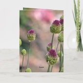 Carte Fleurs de trèfle vert pourpre Pensant à vous (Dos)