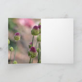 Carte Fleurs de trèfle vert pourpre Pensant à vous (Intérieur)
