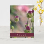 Carte Fleurs de trèfle vert pourpre Pensant à vous (Fleur jaune)