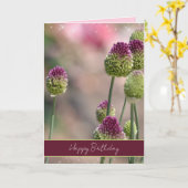 Carte Fleurs de trèfle vert pourpre scintillent Annivers (Fleur jaune)