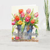 Carte Fleurs de tulipes fraîchement cueillies (Devant)