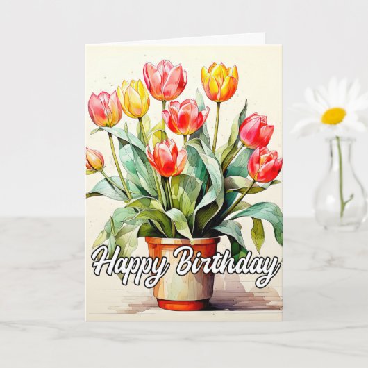 Carte Fleurs de tulipes fraîchement cueillies (Petite plante)
