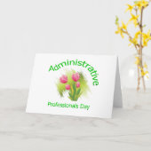 Carte Fleurs de tulipes Journée des professionnels admin (Fleur jaune)