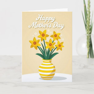 Carte Fleurs de Vase Rayé