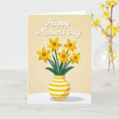 Carte Fleurs de Vase Rayé (Fleur jaune)