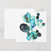 Carte Fleurs de verre de mer et bling (Devant / Derrière)