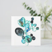 Carte Fleurs de verre de mer et bling (Debout devant)