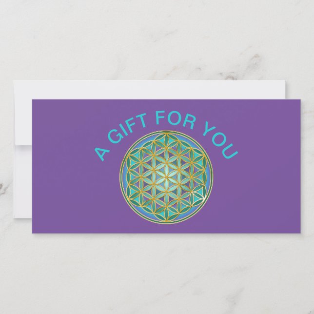 Carte FLEURS DE VIE - Géométrie Sacrée Design 1 (Devant)