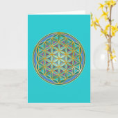 Carte FLEURS DE VIE - Géométrie Sacrée Design 1 (Fleur jaune)