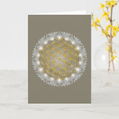 Carte FLEURS DE VIE - Géométrie Sacrée Lumière 1 (Fleur jaune)