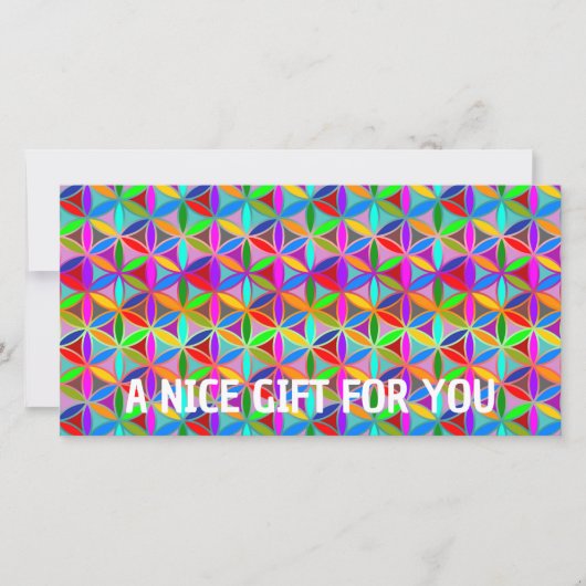 Carte FLEURS DE VIE - gradients multicolores motif (Devant)