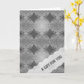 Carte FLEURS DE VIE - mélange gris motif (Fleur jaune)