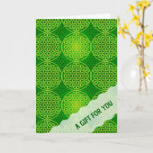 Carte FLEURS DE VIE - mélange vert motif (Fleur jaune)