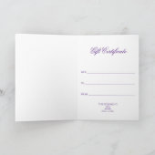 Carte FLEURS DE VIE - motif rose magenta (Intérieur)