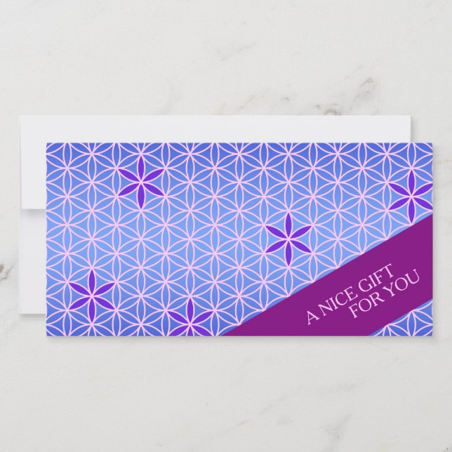 Carte FLEURS DE VIE - motif rose violet (Devant)