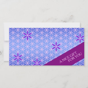 Carte FLEURS DE VIE - motif rose violet
