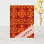Carte FLEURS DE VIE - motif rouge orange (Fleur jaune)